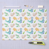 Dino Party Cute Dinosaur Birthday Boy Name & Age Tissuepapier (Craft)