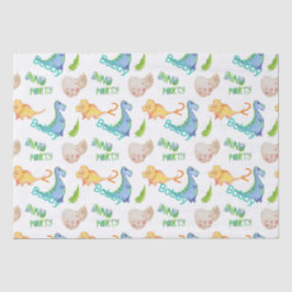 Dino Party Cute Dinosaur Birthday Boy Name & Age Tissuepapier