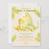 Dino Party Cute Dinosaurs First Birthday Kaart (Voorkant)