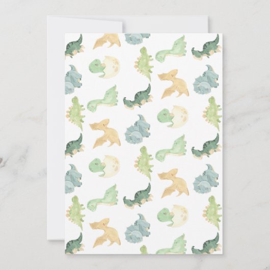 Dino Party Dino Mite Foto Verjaardag Kaart (Achterkant)
