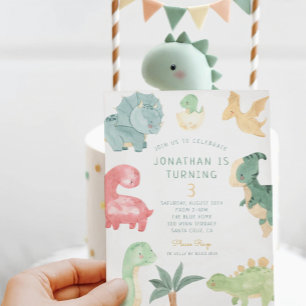 Dino Party Dino mite Verjaardag Kaart