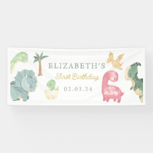 Dino Party Dino mite Verjaardag Welkom Spandoek