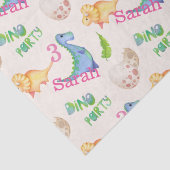 Dino Party Dinosaur Birthday Girl's Name & Age Tissuepapier (Detail)