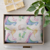 Dino Party Dinosaur Birthday Girl's Name & Age Tissuepapier (Geschenk)