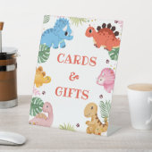 Dino Party Dinosaurus Verjaardagsfeestje Kaarten & Reclamebord Met Voetstuk (Insitu)