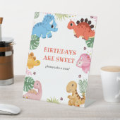 Dino Party Dinosaurus Verjaardagsfeestje Neem een  Reclamebord Met Voetstuk (Insitu)