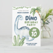 Dino Party | Dinosaurussen Eerste Verjaardag uitno Kaart (Staand voorkant)