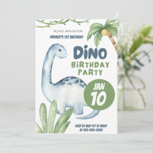 Dino Party   Dinosaurussen Eerste Verjaardag uitno Kaart