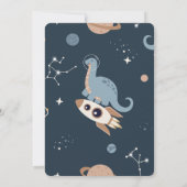 Dino Party Dinosaurussen Outerspace 1e verjaardag Kaart (Achterkant)