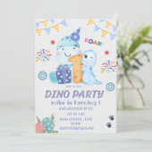 Dino Party eerste verjaardag schattige dinosauruss Kaart (Staand voorkant)