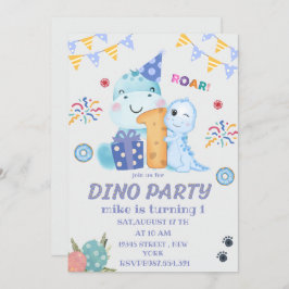 Dino Party eerste verjaardag schattige dinosauruss Kaart