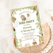 Dino Party | Eerste verjaardag van Cute Dinosaurs Kaart