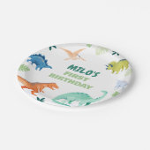 Dino Party Kleurrijke Dinosaurus Verjaardagspapier Papieren Bordje (Gekanteld)
