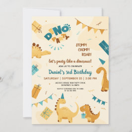 Dino Party. Leuke dinosaurussen 3e verjaardag Kaart