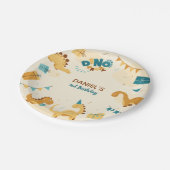 Dino Party. Leuke dinosaurussen 3e verjaardag Papieren Bordje (Gekanteld)