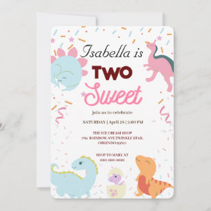 Dino Party Leuke Dinosaurussen Twee Zoete Verjaard Kaart