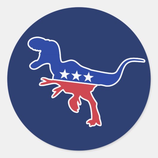Dino Party Logo Ronde Sticker (Voorkant)