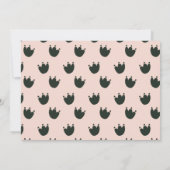 Dino Party Pink Dinosaur Girl 1ste verjaardag Kaart (Achterkant)