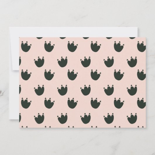 Dino Party Pink Dinosaur Girl 1ste verjaardag Kaart (Achterkant)