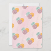 Dino Party Rawr Roze 1e Verjaardag Kaart (Achterkant)