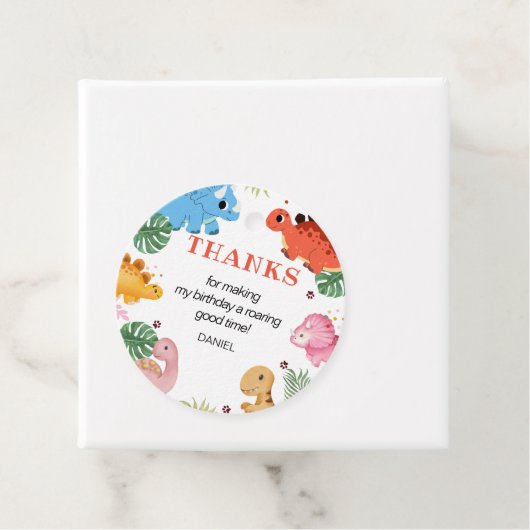 Dino Party Schattige Dinosaurus Verjaardagsfeest Bedankjes Labels (In situ)