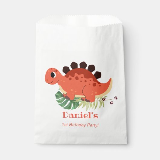Dino Party Schattige Dinosaurus Verjaardagsfeest Bedankzakje (Voorkant)