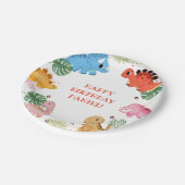 Dino Party Schattige Dinosaurus Verjaardagsfeest Papieren Bordje (Gekanteld)