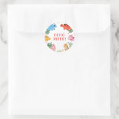 Dino Party Schattige Dinosaurus Verjaardagsfeest Ronde Sticker (Tas)