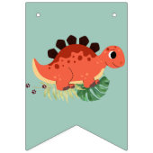 Dino Party Schattige Dinosaurus Verjaardagsfeest Vlaggetjes (Eerste vlag)