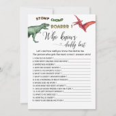 Dino Party stomp chomp roar games die papa kennen Kaart (Voorkant)