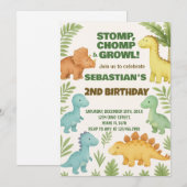  Dino Party Uitnodigen Feestdagenkaart (Voorkant / Achterkant)