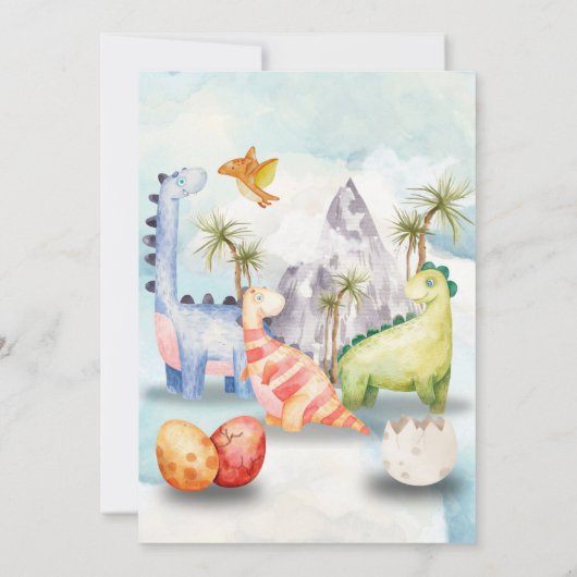 Dino Party verjaardagsuitnodiging – Kinder Kaart (Achterkant)
