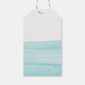 Dino Party Waterverf Boy Blue Verjaardag Cadeaulabel (Achterkant)