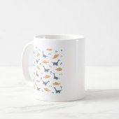 Dino Patroon Print achtergrond voor alle dinosauru Koffiemok (Voorkant links)