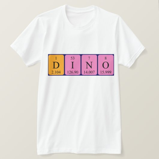 Dino periodiek tabelnaam shirt (Design voorkant)