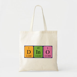Dino periodieke lijstnaam canvas tas