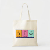 Dino periodieke lijstnaam canvas tas (Voorkant)
