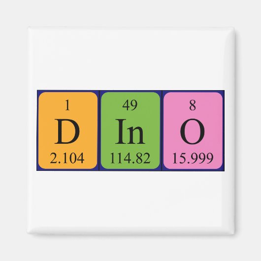 Dino periodieke tabelnaam magneet (Voorkant)