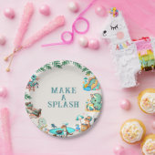 Dino Pool Party Verjaardag Papieren Bordje (Feest)