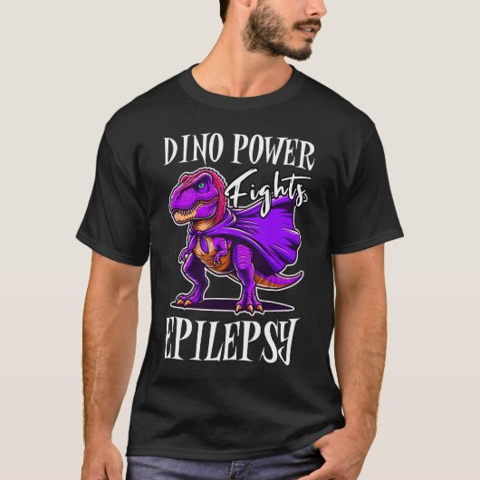 Dino Power Fights Epilepsy Awareness T-shirt (Voorkant)