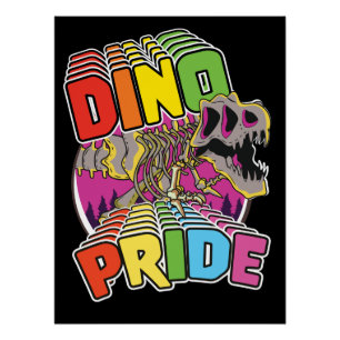 Dino Pride logo Perfect Poster