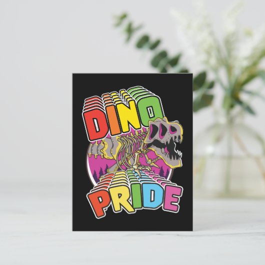 Dino Pride logo Uitnodiging Briefkaart (Staand voorkant)
