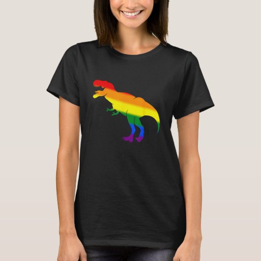 Dino Pride Rainbow Flag  LBGT Pride Month T-shirt (Voorkant)