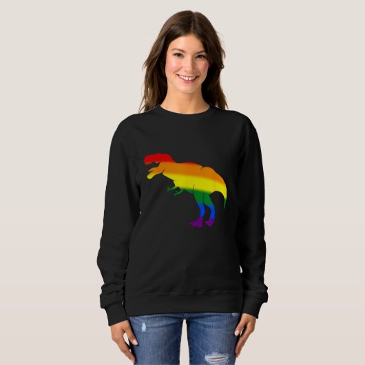 Dino Pride Rainbow Flag LBGT Pride Month Trui (Voorkant volledig)