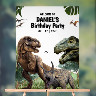 Dino printables verjaardagsfeest, T rex verjaardag Acryl Bord