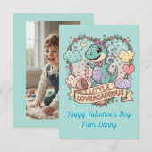 Dino Pun School Valentijnsdag foto  Bedankkaart (Voorkant / Achterkant)