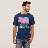 Dino Puns Original Unicorn Triceratops roze T-shirt (Voorkant volledig)