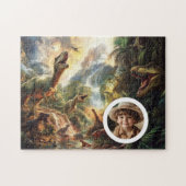 Dino Puzzle mit Foto Geburtstag Geschenk Junge Legpuzzel (Horizontaal)