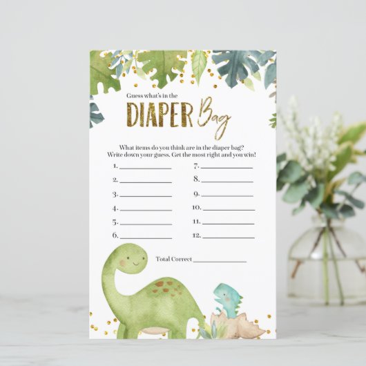 Dino raad eens wat er in het luierbalspel zit (Staand voorkant)