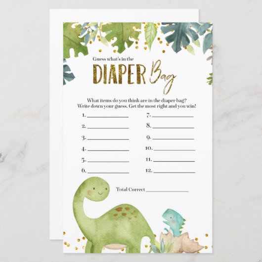 Dino raad eens wat er in het luierbalspel zit (Voorkant / Achterkant)